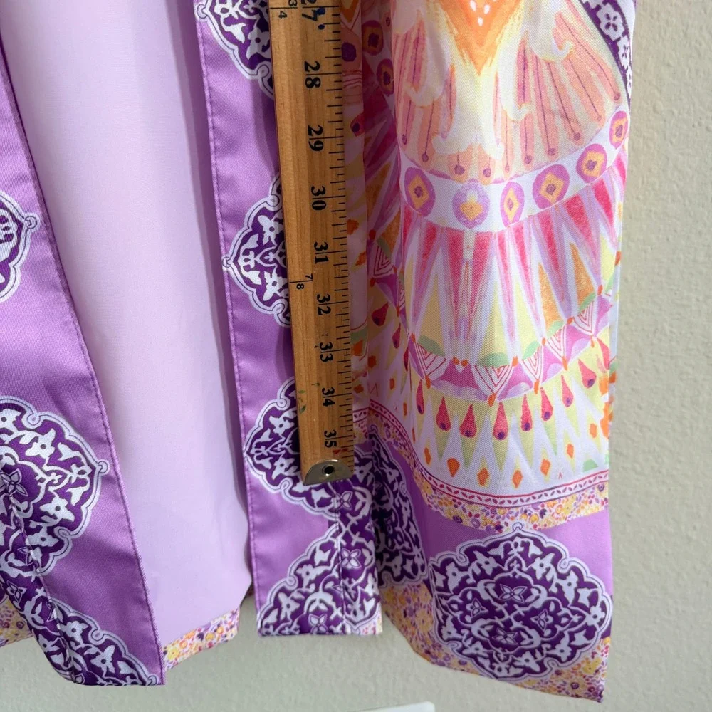 Chico's Colorful Mandala Print Open Front Kimono Womens‎ 2  US Large Bloomcore